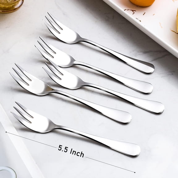 TYHREF-Dessert Forks Set of 12, 5.5Inches, Stainless Steel Cocktail Fork, Appetizer Small Forks, Fruit Salad Fork for Party, Hotel, RestaurantDishwasher Safe