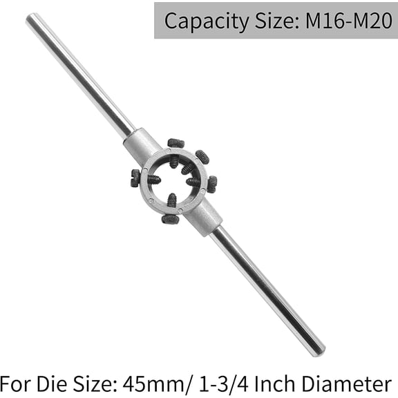 TYHREF-Die Stock Handle Wrench M16 - M20 Metric Round Die Holder, 45mm/ 1-3/4 Inch Diameter
