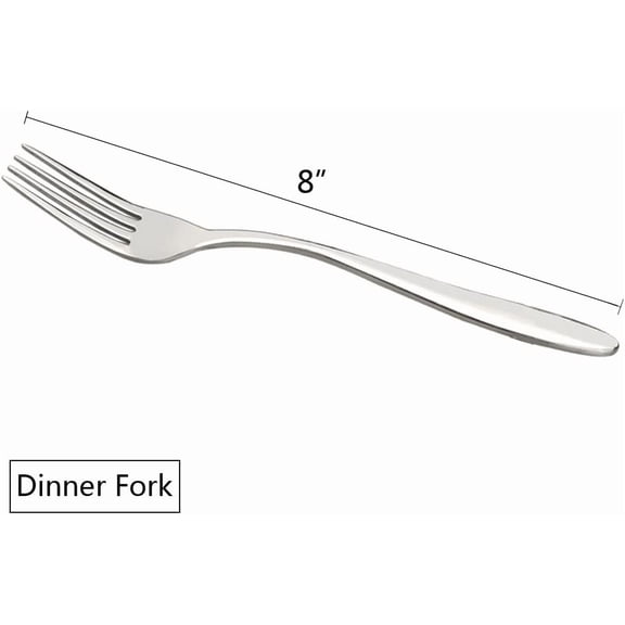 TYHREF-Dinner Fork Flatware Set, 18/10 Stainless Steel Table Forks, 12 Pieces, A