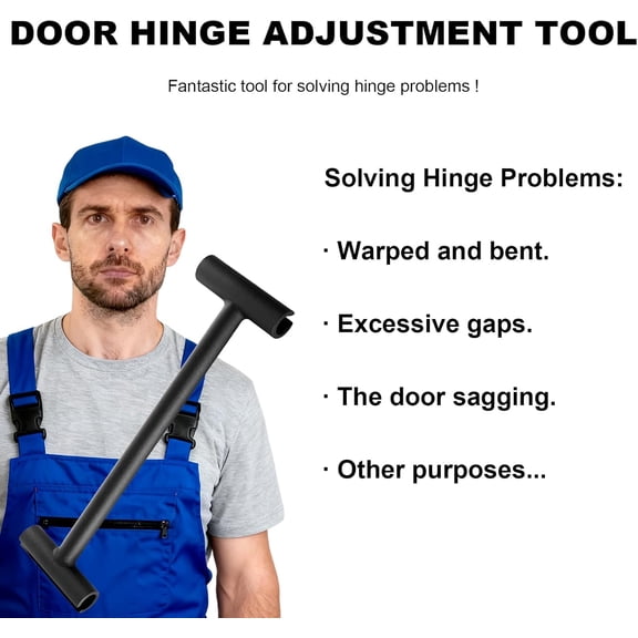 TYHREF-Door Hinge Adjustment Tool, Hinges Gap Adjusting Wrench, Apply to Heavy Weight .134 and .180 Hinge Gap Adjusting Wrench, Commercial Doors Hinge Repair Tool Tweaker, Ergonomic Design(Black)
