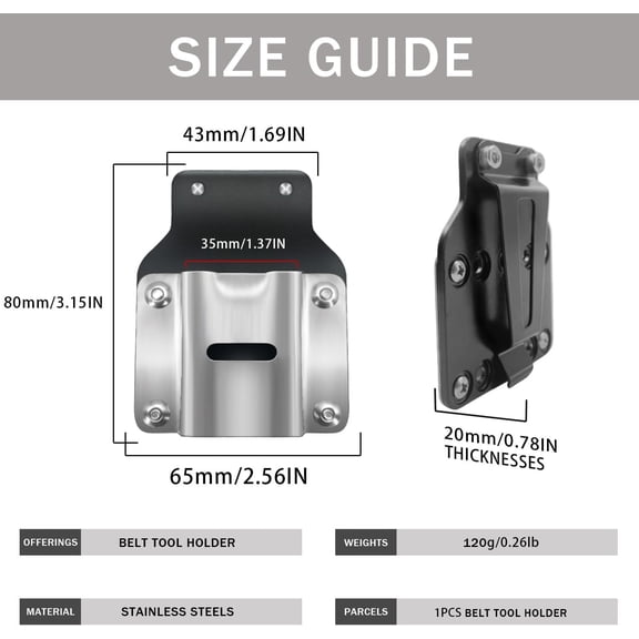 TYHREF-Durable Waist Hammer-Hammer Holder Loop-Belt Tool Clip Heavy-Hammer Holder for Tool Belt-Duty Magnetic Tool Holder for Belt Clip-Leather Heavy Duty Steel