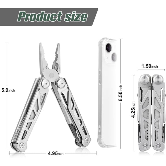 TYHREF-FLYHOMES Multitool Pocket Knife, 16-in-1 Multi tool Pliers with Safety Locking, Scissors, Screwdriver and Saw, Professional for Camping, Survival Tools, and Outdoor Adventures