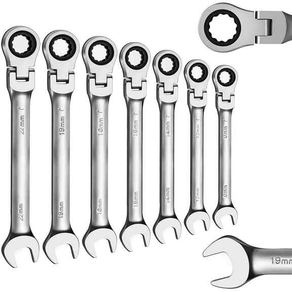 TYHREF-Flex-Head Ratchet Wrench, 22mm Wrench, Industrial Anti-slip Labor-saving Combination Wrench, Mechanic Automotive Hand Tools