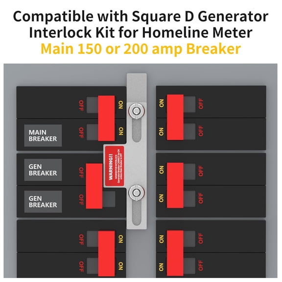 TYHREF-Generator Interlock Kit Compatible with Eaton Cutler Hammer 100A and 125A Panels with Adjacent Main and Generator Breakers, BR Series Professional and Interlock Kit