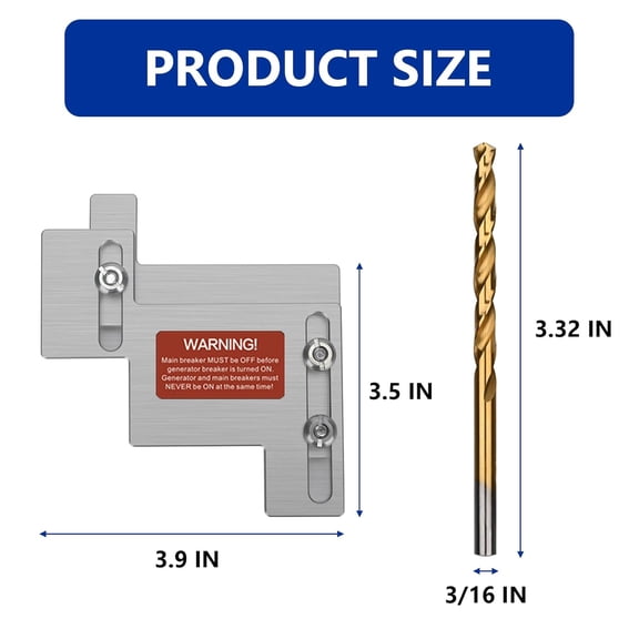 TYHREF-Generator Interlock Kit Compatible with Eaton/Cutler Hammer Challenger BR Series 150 or 200 Amp Panels, 1 1/4 to 1 1/2 Inch Spacing Between Main and Branch Breaker