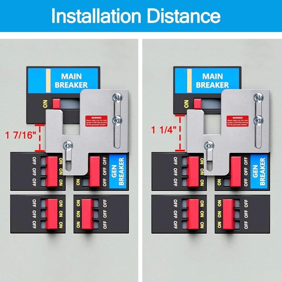 TYHREF-Generator Interlock Kit Compatible with Eaton Cutler Hammer BR Series 150 and 200 Amp Panels, 1 1/4 to 1 7/16 Inches Spacing, Silver