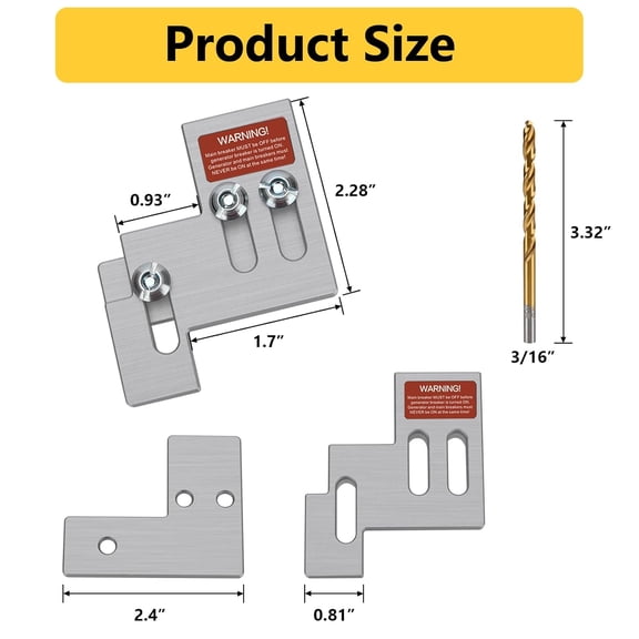 TYHREF-Generator Interlock Kit Compatibles with Square D QO or Homeline 100 or 125 Amp Panels, 3/4 to 7/8 Inch Spacing Between Main and Branch BreakerSQD100A