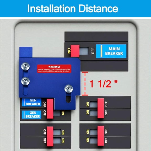 TYHREF-Generator Interlock Kit for Cutler Hammer Only CH Series TAN Breaker 150 or 200 Amp Panels, 1 1/2 Inches Installation Spacing, Blue
