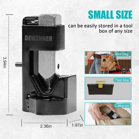 TYHREF-Hammer Lug Crimper Tool for Crimping Cables Wire Terminal Crimp 8 AWG to 4/0 Wire Gauge with 2PCS 8 AWG and 4 AWG (3/8") Wire Copper Lugs, 4PCS Dual Wall Adhesive Heat Shrink Tubing