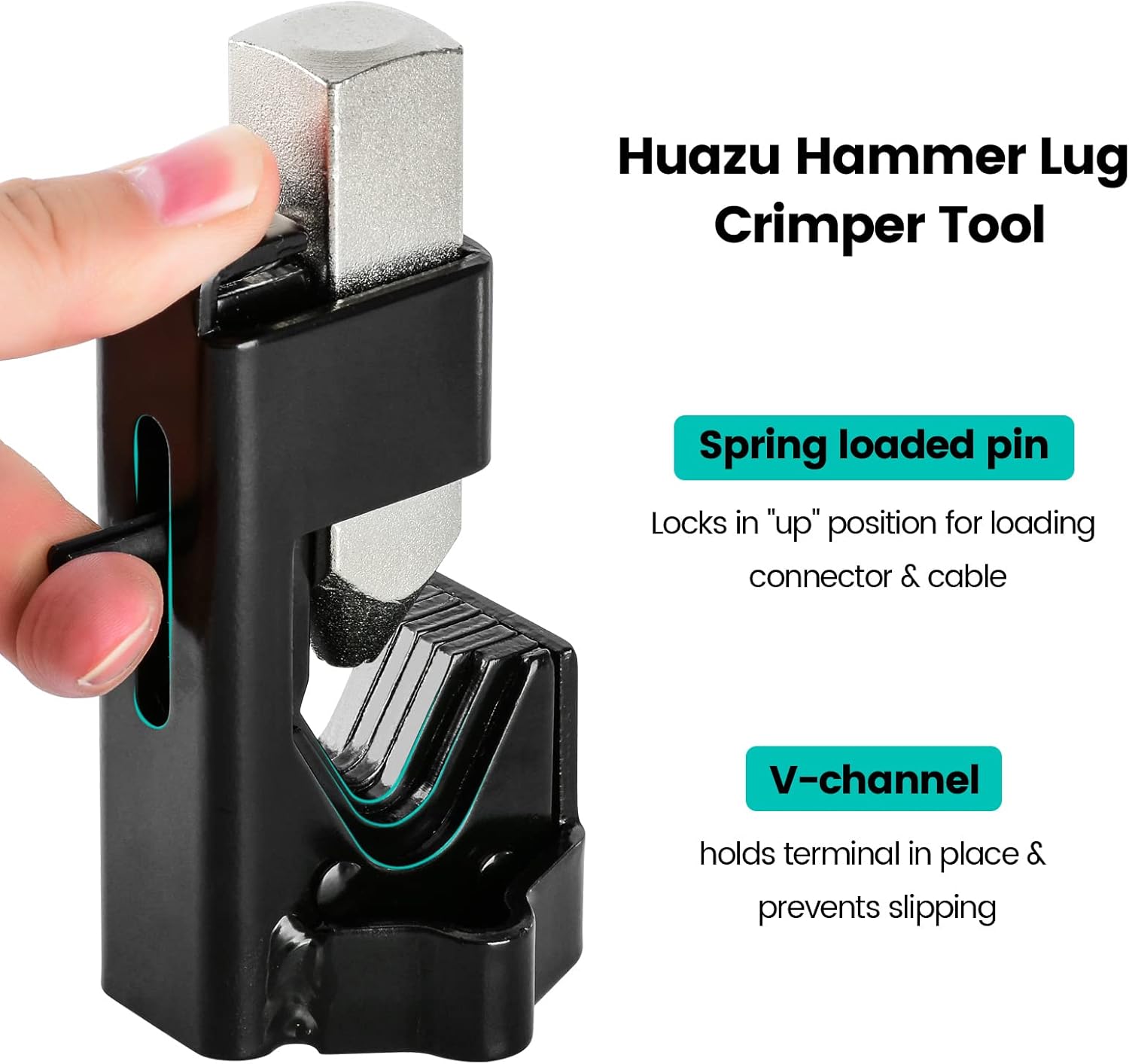 ORINCO Large Gauge Hammer Crimper Tool - 1/0 To 8 AWG - With 30 Free Ring Terminals