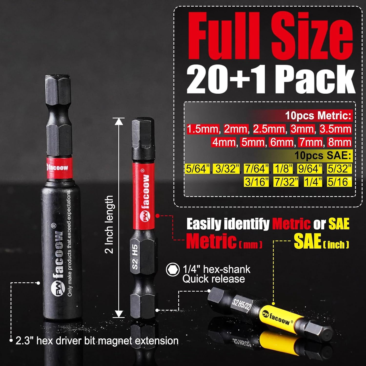 TYHREF-Hex Bit Set, S2 Alloy Steel Allen Wrench Drill Bit Set with ...