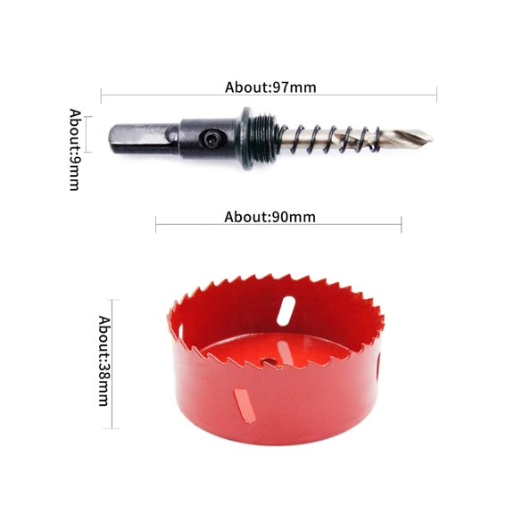 TYHREF-Hole Saw Drill Bit LAIWEI HSS Hole Cutter with Arbor for Wood,PVC Board and Plasterboard(3-1/2"(90mm Hole Saw))