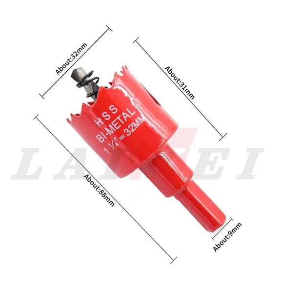 TYHREF-Hole Saw, LAIWEI Hole Cutter, Drill Bit HSS Hole Cutter with Arbor for Wood,PVC Board and Plasterboard(1-1/4 Inch Inch(32mm Hole Saw))
