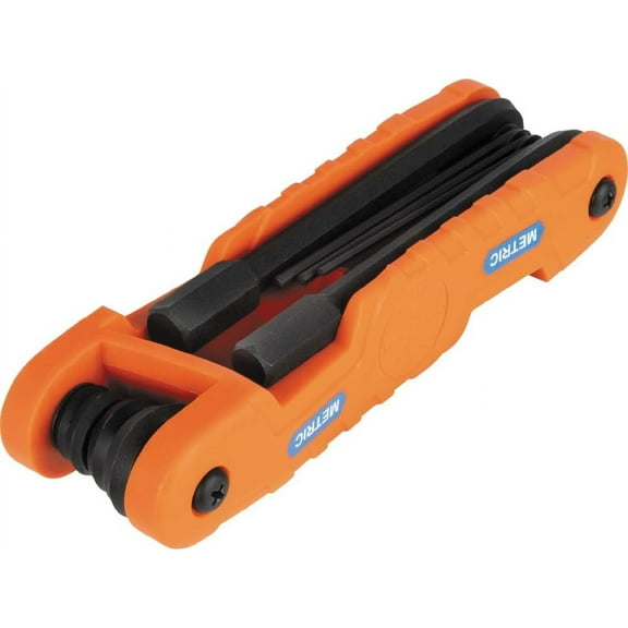 TYHREF-Klein Tools 70550M Pro Folding Hex Key Set, 10-Key Metric Sizes 1.5mm to 12mm, Industrial Strength Heat Treated Alloy Steel