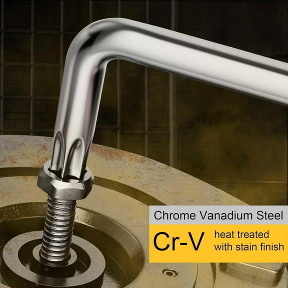 TYHREF-Long Arm Torx Star Allen Wrench Set, Star Key Set T10-T50, Hex Key Set Chrome Vanadium Steel(Cr-V), Tamperproof TORX L- Key Set (9-Piece)