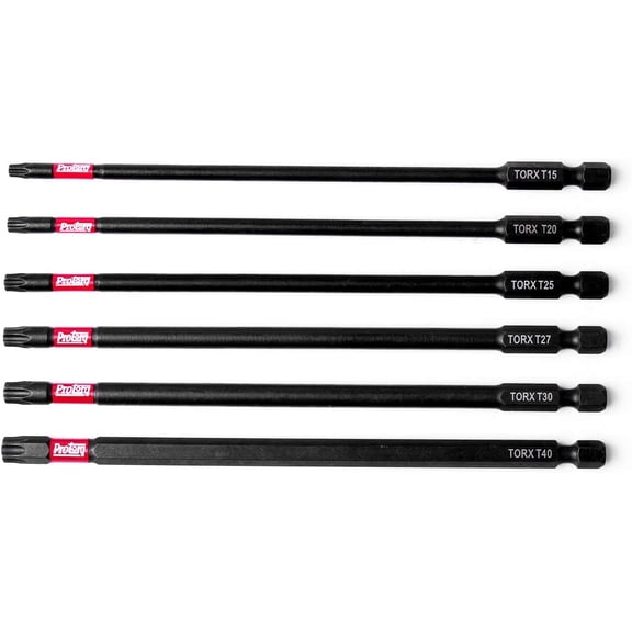 TYHREF-Long Impact Bit Set, T15-T40 TORX, 6-Inch Length, 6-Piece,Industrial Strength, 1/4" Hex Shank