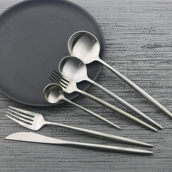 TYHREF-Luxury Flatware, Silverware Sets, 6-pieces Elegant Cute 18/10 Stainless Steel Silverware Set for Eating Home Kitchen Hotel Restaurant, Service Sets for 1 People, Dishwasher Safe