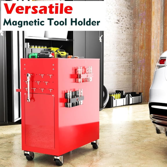 TYHREF-Magnetic Drill Bit Organizer,No Drilling Magnet Impact Drill Bit Storage,Anti-Slip Heavy Duty Magnetic Drill Bits Holder for Long Phillips Head Drill Bits,Black,26 Holes