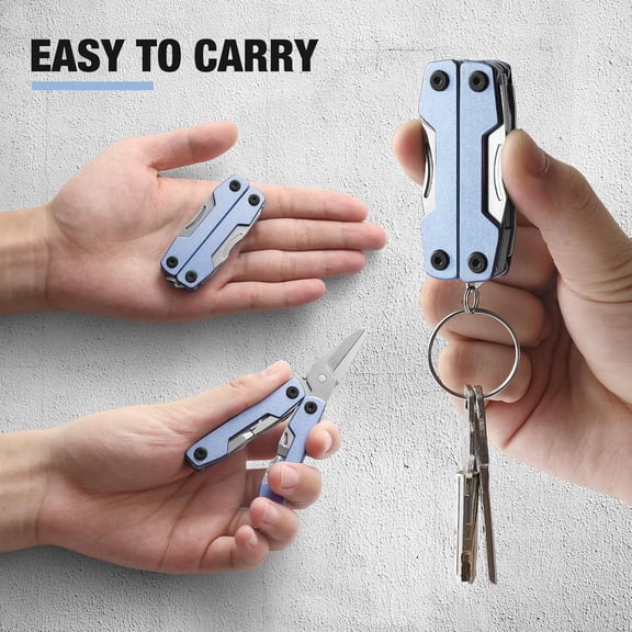 TYHREF-Multitool with Pocket Knife,Gifts for Men and Women, 11-in-1 Mini EDC Multitool with Screwdriver, Scissors, SIM Extractor and Bottle Opener, Perfect for Outdoor, Camping, Hiking, Simple Repair