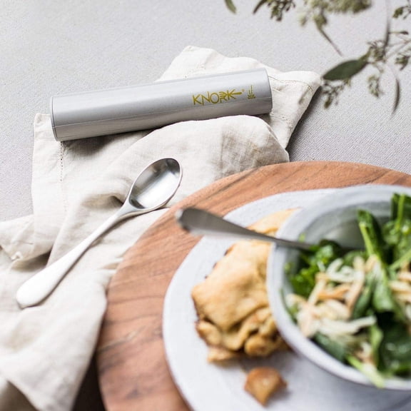 TYHREF-Original Matte Stainless Fork/Spoon Portable 2 Piece with Carry Case