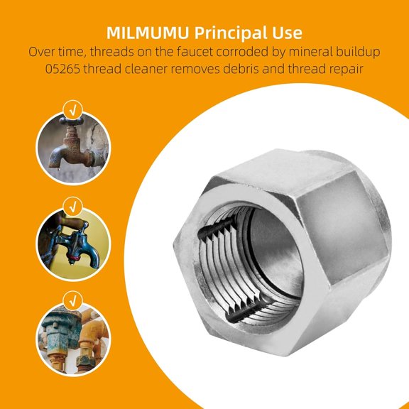 TYHREF-Outdoor Faucet Hose Hex Thread Cleaner Tool 05265 -For Household Outdoor Faucet 3/8" Socket Drive or Wrench Hose Thread Cleaning Tool - 1PACK