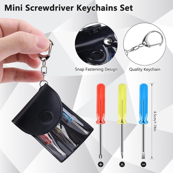 TYHREF-Party Favors Mini Small Bulk Gifts for Adults Men, 20 Pcs Mini Screwdriver Keychain Set, Easter Basket Stuffers, Bulk Stocking Stuffers Fathers Day Dad Gifts Prizes for Adults Men