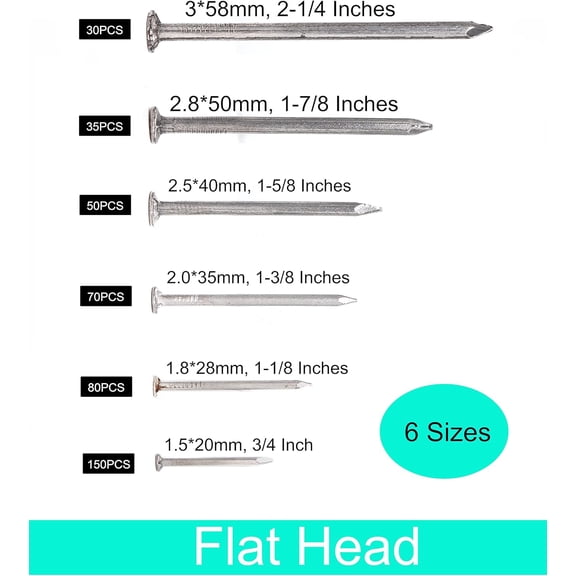 TYHREF-Picture Hanging Kit, 415 Pieces Hardware Nail Assortment Kit & 8oz Claw Hammer,Mini Hammer with Anti-Slip Handle,Common Nails, Wood Nails, Picture Hanging Nails, Wall Nails for Hanging