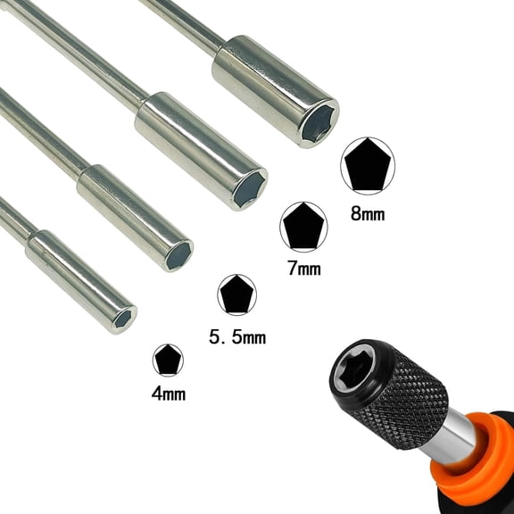 TYHREF-RC Screwdrivers Set H4.0/5.5/7.0/8.0 1/4" Hex Shank with Quick Release Handle fit M2 M2.5 M3 M4 M5 Locknuts for RC Cars Trucks Crawler Drone Tools