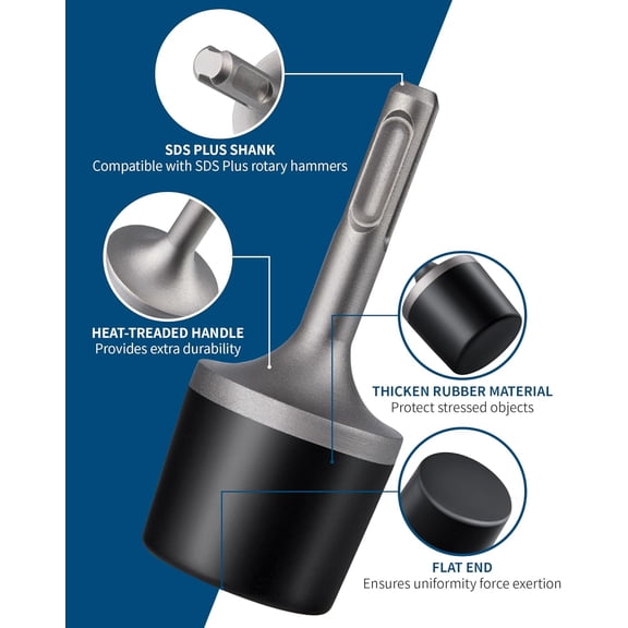 TYHREF-Radiator Vibrator Tool, Power Vibrating Rubber Hammer for SDS Plus Rotary Hammer Drill, Sewage Discharging Flushing, Vibrating Sludge Magnetite Accumulation Deposit for Radiator Pipe Cleaning