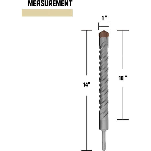 TYHREF-SDS Plus 1 Inch x 13-3/4 Inch Roatry Hammer Drill Bit for Concrete Brick Cement Surface