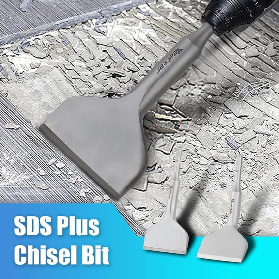 TYHREF-SDS Plus Chisel Bit, 3 Inches 15 Cranked Angled Wide Bent Chisel for Hammer Drill, 40Crmo Material Floor Scraper for Concrete & Tile Removal 160 x 75 mm (6.3" x 3")