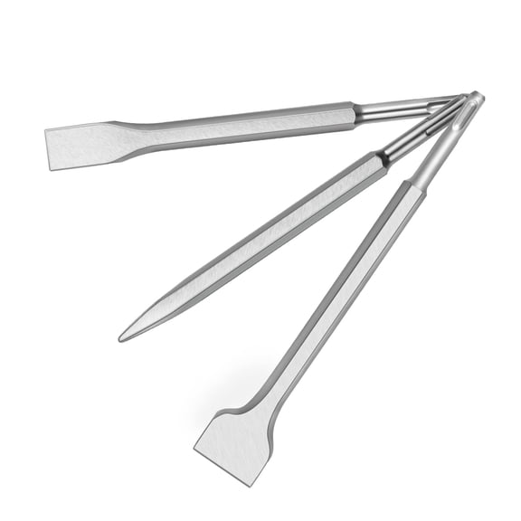 TYHREF-SDS-Plus Hammer Drill Chisel Set, Rotary Hammer Bits Set,3PCS Including Point Chisel, Flat Chisel, Cranked Chisels with Carry Case