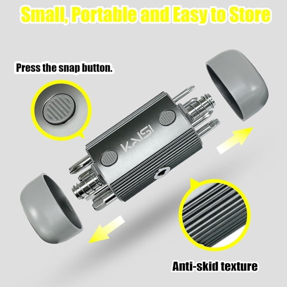 TYHREF-Screwdriver Set 12-in-1 Portable Multi Bit Screwdriver All in One Screw Driver with Phillips,Flat Head,Torx Security,Hex and 1/4 Nut Driver for Outdoor and Daily Repair Tools