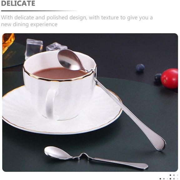 TYHREF-Serving Spoons Stainless Steel 4pcs Hanging Coffee Spoons, Bending Handle Jam s Stainless Steel Honey s Dessert s for Tea Coffee Dessert, 4 Size