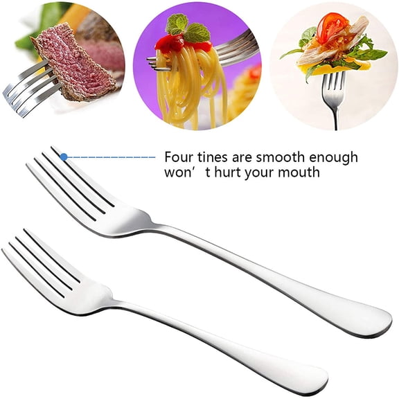 TYHREF-Silverware Set Service for 2, 10-Piece Stainless Steel Flatware Set Cutlery Sets, Include Knife/Fork/Spoon, Simple & Classic Design, Easy Clean & Dishwasher Safe