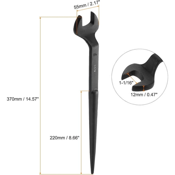 TYHREF-Single Open End Spanner Wrench 1-1/16-inch 15 Degree Angle Single Open End SAE Construction Spanner Wrenches with 60Offset Handle for Automotive Mechanical Maintenance