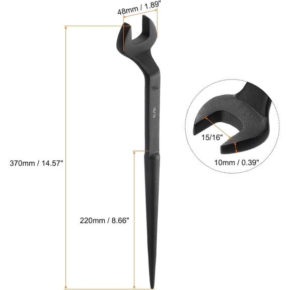 TYHREF-Single Open End Spanner Wrench 15/16-inch 15 Degree Angle Single Open End SAE Construction Spanner Wrenches with 60Offset Handle for Automotive Mechanical Maintenance