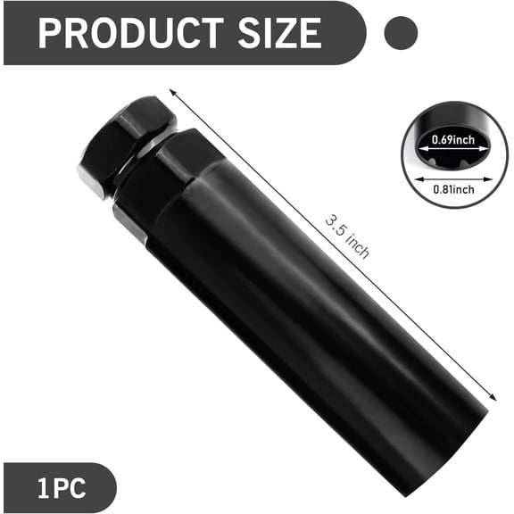 TYHREF-Small 6 Spline Lug Nut Socket, Locking Lug Nut Removal Tool, Wheel Lock Key Replacement for Aftermarket 6 Spline Lug Nut, for 19 mm (3/4 Inch) & 21 mm (13/16 Inch) Hex Socket Wrench