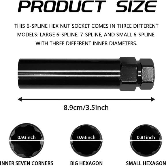 TYHREF-Small 6 Spline Lug Nut Socket, Wheel Lock Removal Kit for 19 mm (3/4 Inch) & 21 mm (13/16 Inch) Hex Socket Wrench, Wheel Lock Key Replacement for Aftermarket 6 Spline Lug Nut