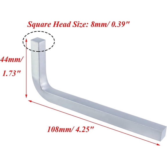TYHREF-Square Head Wrench Keys,8mm L-Shaped Square Head Screwdrivers Set - 2 Piece Chrome-plated Steel Square Head Repair & Installation Tool