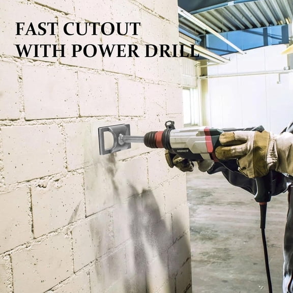 TYHREF-Square Hole Punch for 86 Type Switch Socket Outlet Box, Heavy-Duty Manganese Steel Electrical Box Cutter for Wall Chaser Concrete Cutter, Brick Hammer, Drywall Cutter (Square Handle, 2)