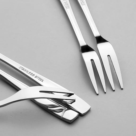 TYHREF-Stainless Steel Mini Fruit Forks, Small 2-Prong Appetizer Forks, Set of 12