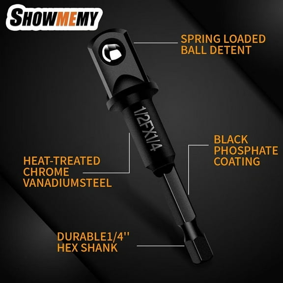 TYHREF-Swivel Socket Set, 10 Pcs Impact Swivel Socket Set with 3 Pcs Impact Socket Adapter, and 4 Pcs Reducer Set(1/2" to 3/8"), Cr-Mo Steel, 1/4-Inch, 3/8-Inch, 1/2-Inch Drive/Adapter