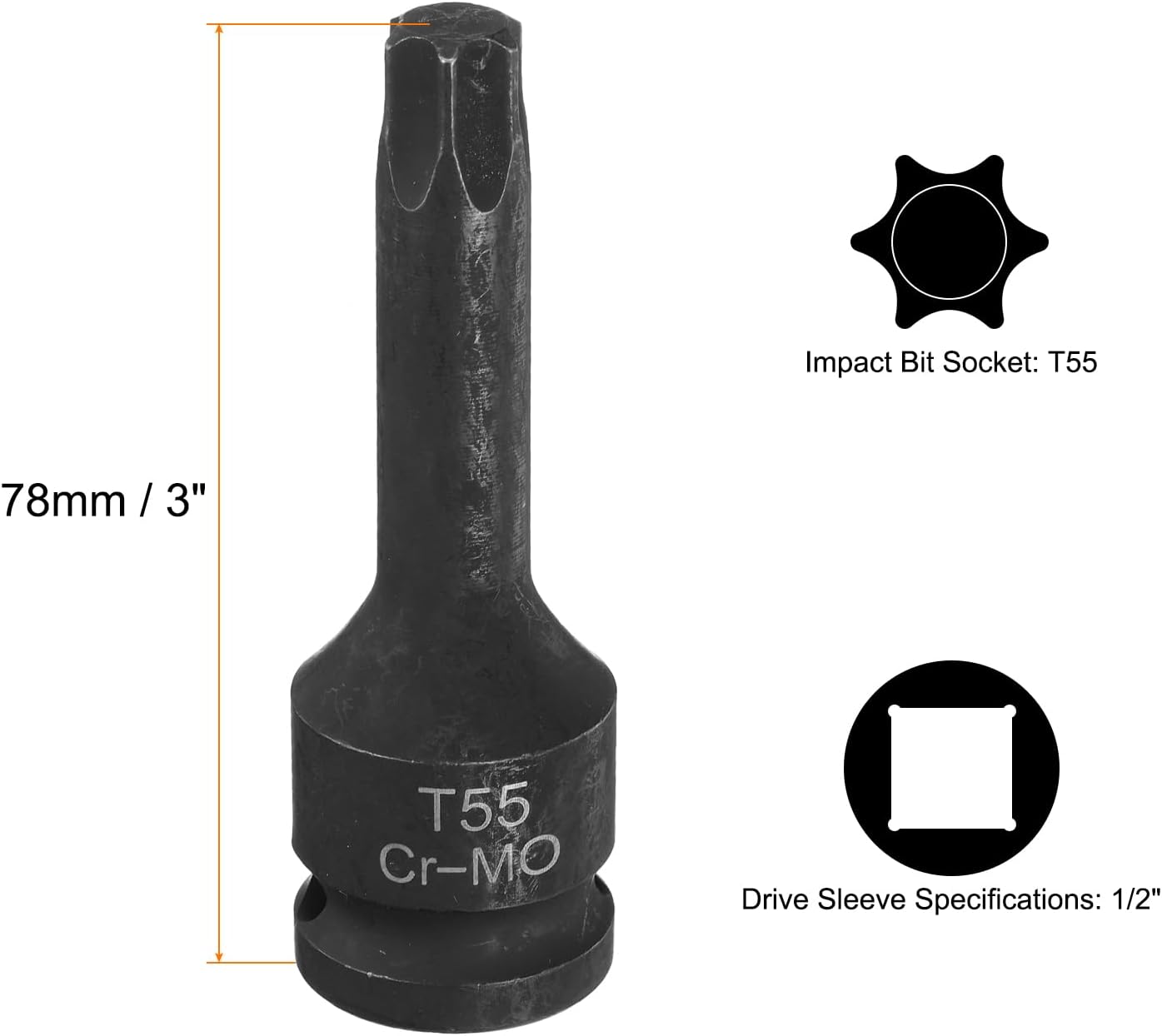 TYHREF-T55 Torx Bit Socket 1/2