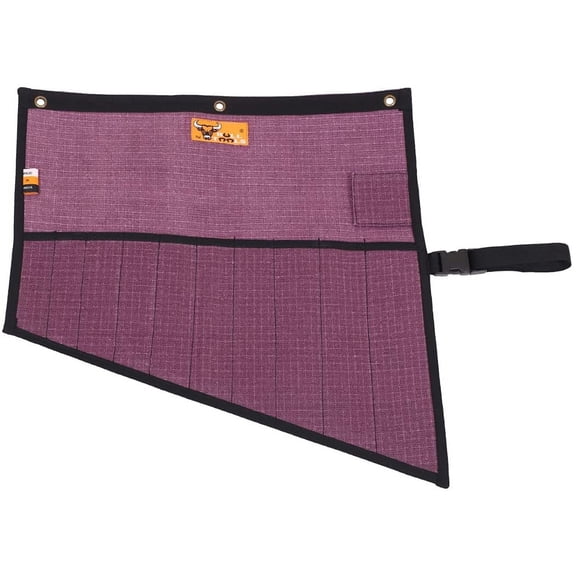 TYHREF-Tool Roll Organizer with 10 Pockets for Wrenches, Metric & SAE Durable Rip-Resistant Cotton Canvas, Roll-Up Tool Pouch for Mechanics, DIYers, & Electricians (Tools Not Included)