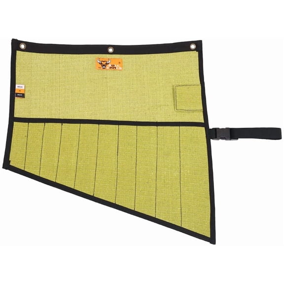 TYHREF-Tool Roll Organizer with 10 Pockets for Wrenches, Metric & SAE H.W. 16 Oz. Rip Resistant Cotton Canvas, Roll-Up Tool Pouch for Mechanics, DIYers, & Electricians (Tools Not Included)