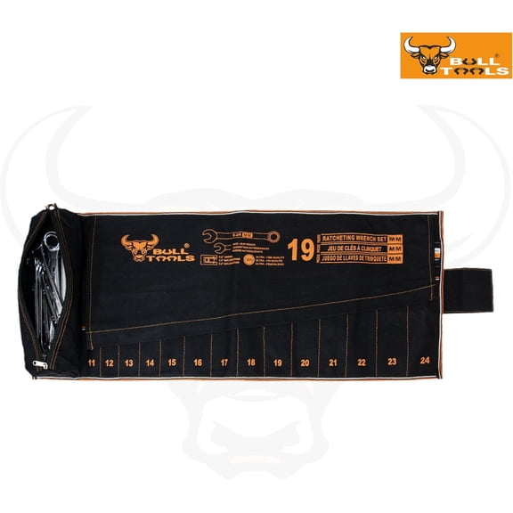 TYHREF-Tool Roll Organizer with 19+1 Pockets for Wrenches, Metric Ratcheting Cotton Canvas, Roll-Up Tool Pouch for Mechanics, DIYers, & Electricians (Tools Not Included)