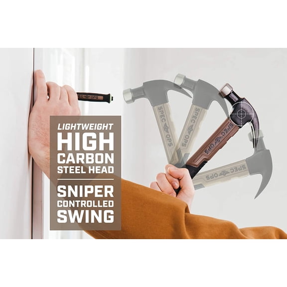 TYHREF-Tools Fiberglass Hammer, 16 oz, Curved Claw, Shock-Absorbing Grip