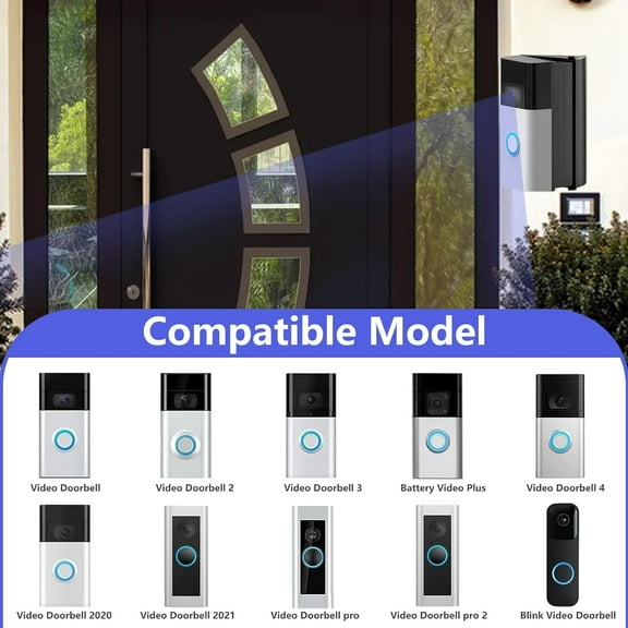 TYHREF-Video Doorbell Mount, Adjustable 30 to 55 Degree Doorbell Camera Angle Bracket Mount Wedge Kit Compatible with Video Doorbell 3/3 Plus/ 4 for Doorbell Security System Accessories