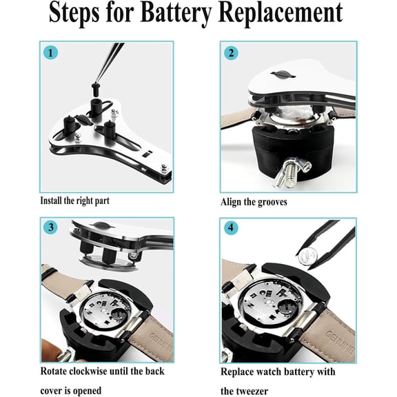 TYHREF-Watch Battery Replacement Tool, 3 Point Large Wrench for Wristwatch Case Back Open, Back Removal Tool with 18 Bits